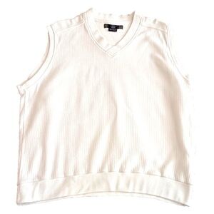 VTG Nike Golf Men's V-Neck Pullover Sleeveless Cotton Golf Vest; Cream; Large